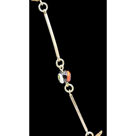 Venetian Murano Millefiori Art Glass Bead Necklace Bar Link Stations 40" Opera - Picture 16 of 16